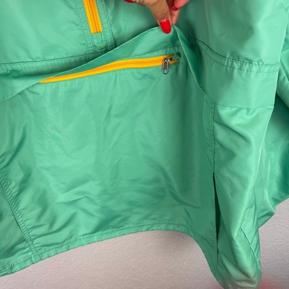 Dutch Bros Packable Mint Green Retro Hooded Windbreaker XL - Unisex, 1/2 Zip - Picture 5 of 13
